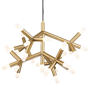 Pendente Led Manacá 72x42cm 25x3W 4500Lm 3000K Dourado BD003S