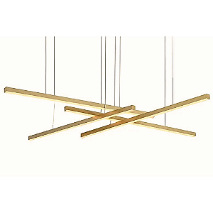 Pendente Led Fato 120x120x4cm 4x15W 3210Lm 3000K Dourado GD008