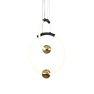 Pendente Led Mondo 30x43x58cm 30W 2000Lm 3000K Preto Dourado KA004