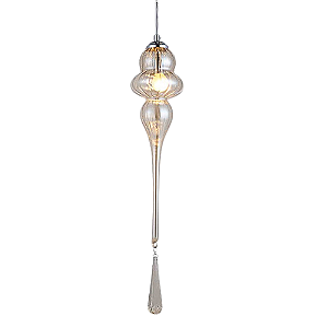 Pendente Organika 13,5x65cm E14 Vela Cromado Champanhe KB001A