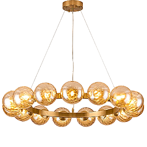Pendente Blomma 80x12cm 15xG9 Halopin Ambar Dourado BLO1PD01AB080