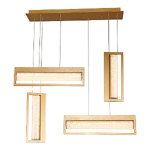 Pendente Led Glitter 40W 3000K 2000Lm 16x85x71Cm Dourado IP20 HC009L