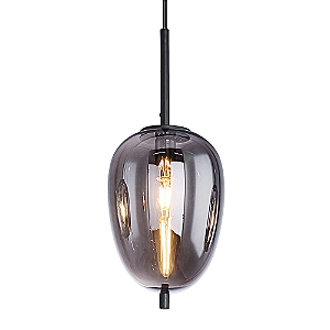 Pendente Três E27 27x59,5Cm Preto Vidro Fume IP20 HC015