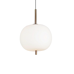 Pendente Tres E27 Bulbo 30x42,5Cm Dourado Branco IP20 HC016G