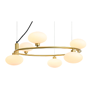 Pendente Samba 6xG9 Branco 60x22Cm Dourado IP20 HL012M