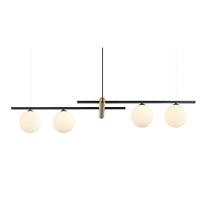 Pendente Bambu 4xG9 Dourado 23x98x16,5Cm Preto IP20 HL017LW