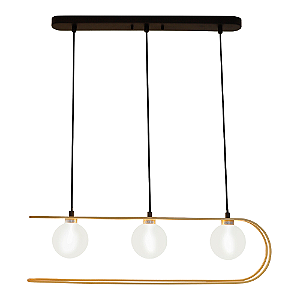 Pendente Beat 3xG9 Dourado 12x68x18Cm Preto IP20 HL024