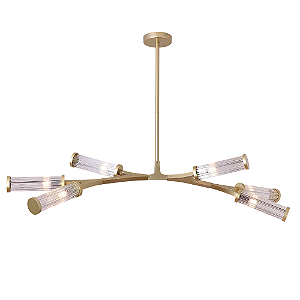 Pendente Floresta 6xG9 Transparente 40x100x40Cm Dourado IP20 HM001