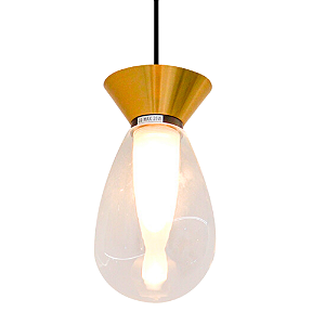 Pendente Kito G9 Transparente 13x24,5Cm Bronze IP20 HL025