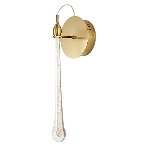 Arandela Parede Led Goccia 3W 3000K 195Lm 12x11x42Cm Dourado IP20 OC005