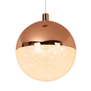 Pendente Led Luna Media 6W 3000K 300Lm 12x13,5Cm Cobre IP20 HM003E