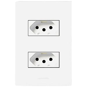 Conjunto Placa 4x2 Com 2 Tomadas 10A Branco 85057