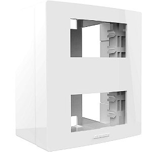 Conjunto Caixa Sobrepor Com Placa Para 2 Modulos Branco 85116
