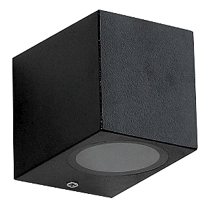 Arandela Dots Square 7,2cmx9,5cmx8cm 1xGU10 Mr16 Max 50W Preto Ip65 DL162B