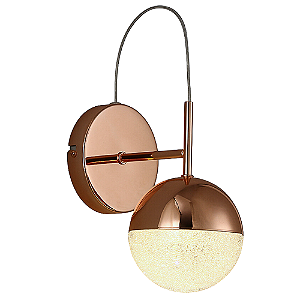 Arandela Led Media 6W 3000K 300Lm 12cmx27,5cm Cobre Transparente HM004E