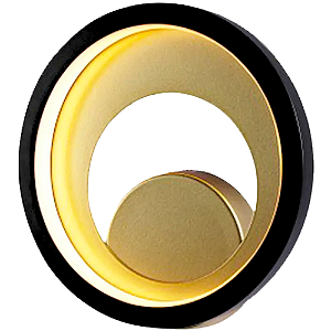 Arandela Led Loop 10W 3000K 330Lm 22cmx5,2cm Preto Dourado HM006BG