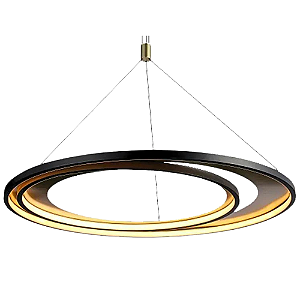 Pendente Led Loop 48W 3000K 1500Lm 62cmx2,2cm Preto Dourado HM009BG