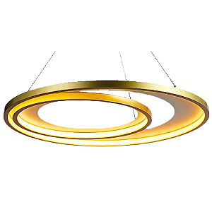 Pendente Led Loop 48W 3000K 1500Lm 62cmx2,2cm Branco Dourado HM009WG