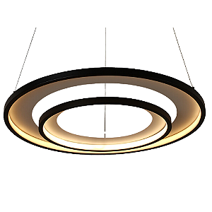 Pendente Led Loop 76W 3000K 3000Lm 82cmx2,2cm Preto Branco HM010WB