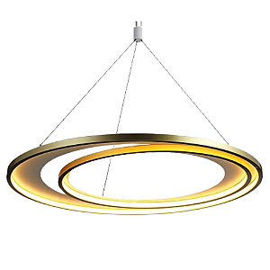 Pendente Led Loop 76W 3000K 2280Lm 82cmx2,2cm Branco Dourado HM010WG