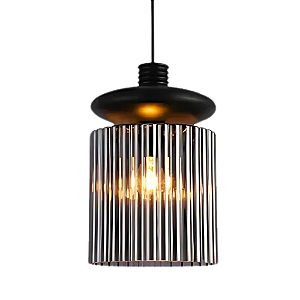 Pendente Tule 15cmx22cm 1xE14 Bolinha Max 4W Preto Fume HM013B
