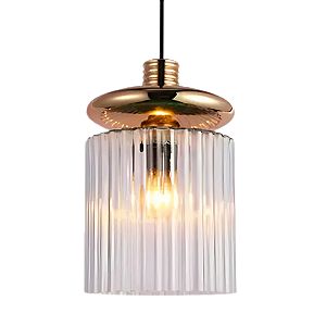 Pendente Tule 15cmx22cm 1xE14 Bolinha Max 4W Dourado Transparente HM013G
