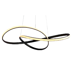 Pendente Led Atom 36W 3000K 1188Lm 63cmx15cm Preto HM019B