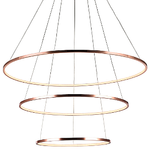 Pendente Led Birdie 3200K 3120lm 80cmx42cm Rose Gold Branco KW002E