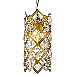 Pendente Arche 22cmx47cm 3xE14 Vela Max 40W Dourado Transparente MR005