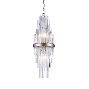 Pendente Sansa 20,5cmx55cm 2xE14 Vela Max 40W Dourado Transparente MR007
