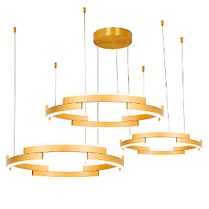 Pendente Led Match Dourado 80cmx3,5cm 40W 3000K 7200Lm MV004