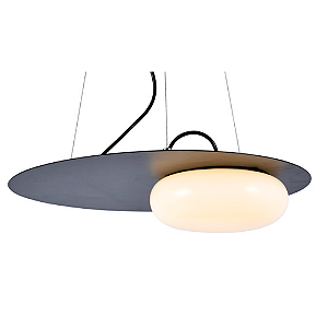 Pendente Led Nobile 12W 3000K 600Lm 42cmx10cm Preto Opalino NOB1PD01PT042