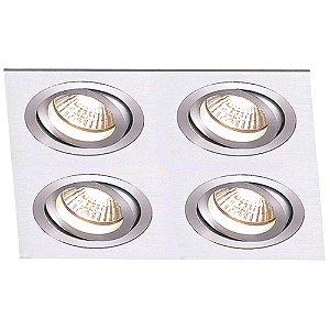 Spot Ecco Embutir 4xE27 Par30 Max 50W Prata NS5304A