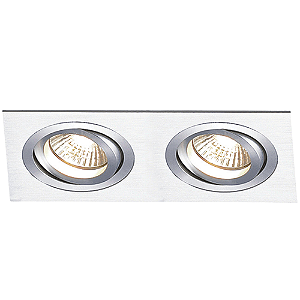 Spot Ecco Embutir 2xGU10 Ar70 Max 50W Prata NS5702A