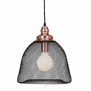 Pendente Copper 32cmx35cm 1xE27 Bulbo Max 40W Cobre Preto XN001