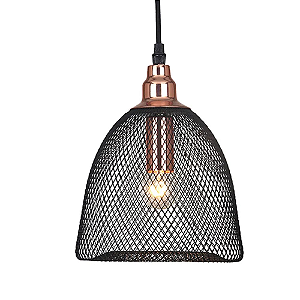 Pendente Copper 18cmx23cm 1xE27 Bulbo Max 40W Cobre Preto XN002