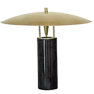Abajur Pira 45cmx40cm 1xGU10 Mr16 Max 10W Preto Latão PIR1AB01PT045