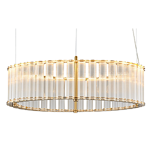 Pendente Led Monile 25W 3000K 1500Lm 60cmx18cm Transparente Dourado MON1PD01TR060