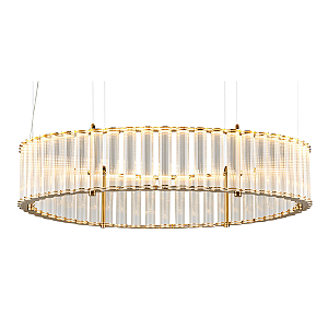 Pendente Led Monile 32W 3000K 1920Lm 80cmx18cm Transparente Dourado MON1PD01TR080
