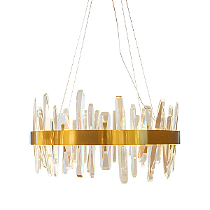 Pendente Led Kryp 46W 3000K 2800Lm 60cmx30cm Dourado KRY1PD01DR060