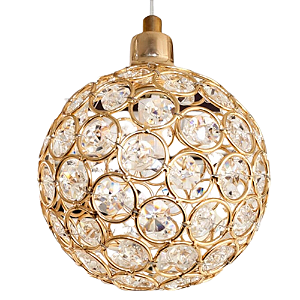 Pendente Cristais 12cm Dourado QD05159