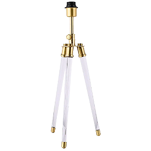 Base Para Abajur Veneto Dourado Transparente 25,5X29,5X59,5cm E27 MI006