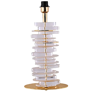 Base Para Abajur Veneto Dourado Transparente 13X25X53cm E27 MI011