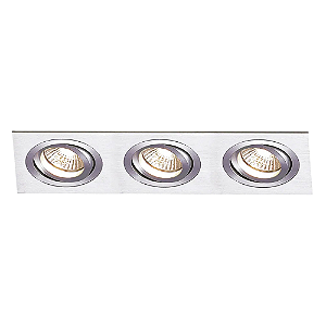 Spot Embutir Ecco Triplo MR11 GU10 22X7,5X3cm Prata NS5103A