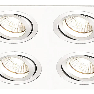 Spot Embutir Ecco 4XGU10 Max 50W 24cmX24cmX4cm Branco IP20 NS5704B