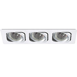 Spot Embutir Monet 3XGU10 AR70 Max 40W 35cmX13cmX2,5cm Branco IP20 NS6703B