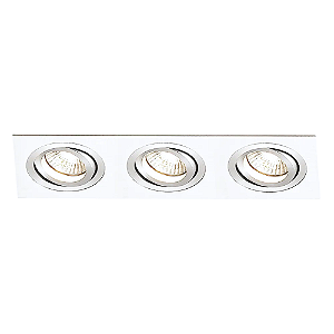 Spot Embutir Ecco Triplo MR11 GU10 22X7,5X3cm Branco NS5103B