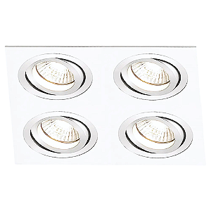 Spot Embutir Ecco Quadruplo MR11 Gu10 15X15X2,5cm Branco NS5104B