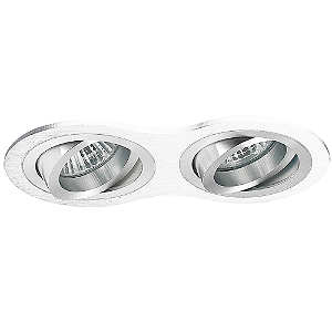 Spot Embutir Ouse Duplo MR16 gu10 17X9X2,5cm Branco NS5600-2B