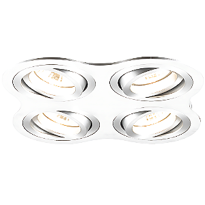 Spot Embutir Ouse Quadruplo MR16 gu10 17,2X17,2X5,8cm Branco NS5600-4B